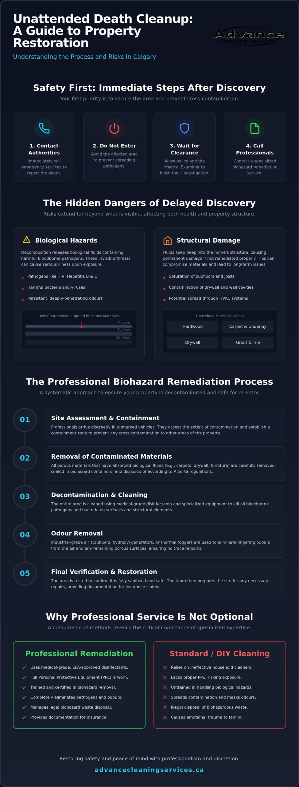 Professional Unattended Death Cleanup in Calgary: A Compassionate Guide to Biohazard Remediation
